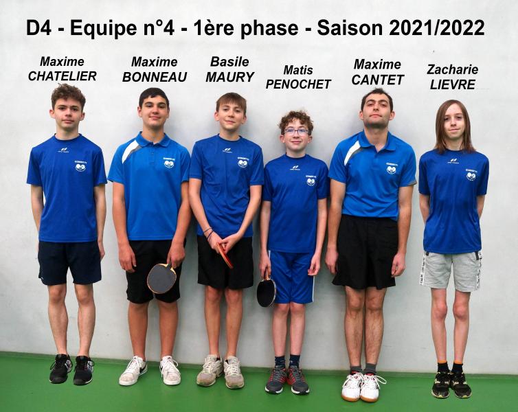D4 - 1ère phase - Saison 2021 - 2022..
