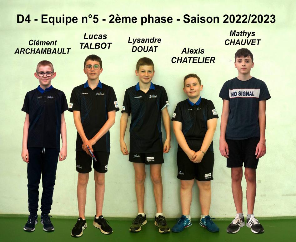 D4 - Equipe n°5 - 2ème phase - Saison 2022-2023;