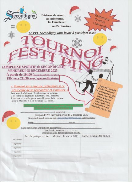 FESTI' PING du VENDREDI 05 DECEMBRE 2025
