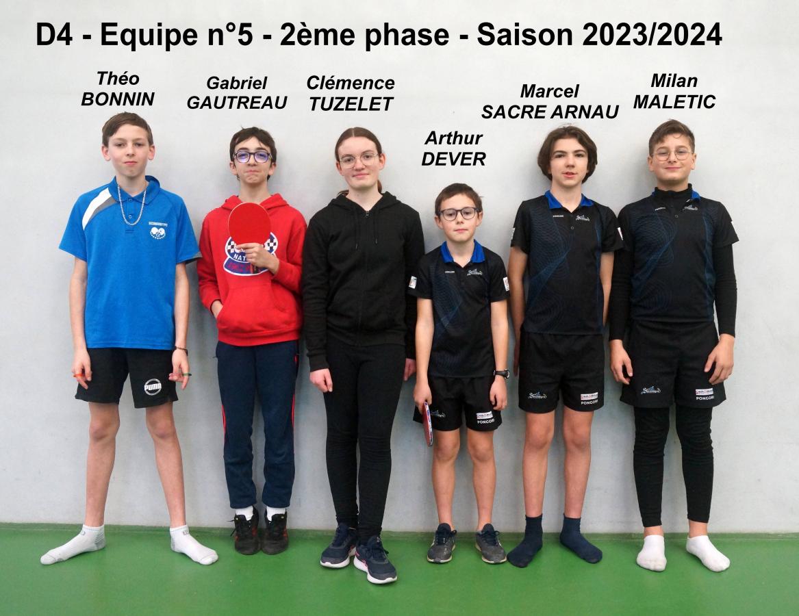 D4 n°5 - 2ème phase - Saison 2023-2024.